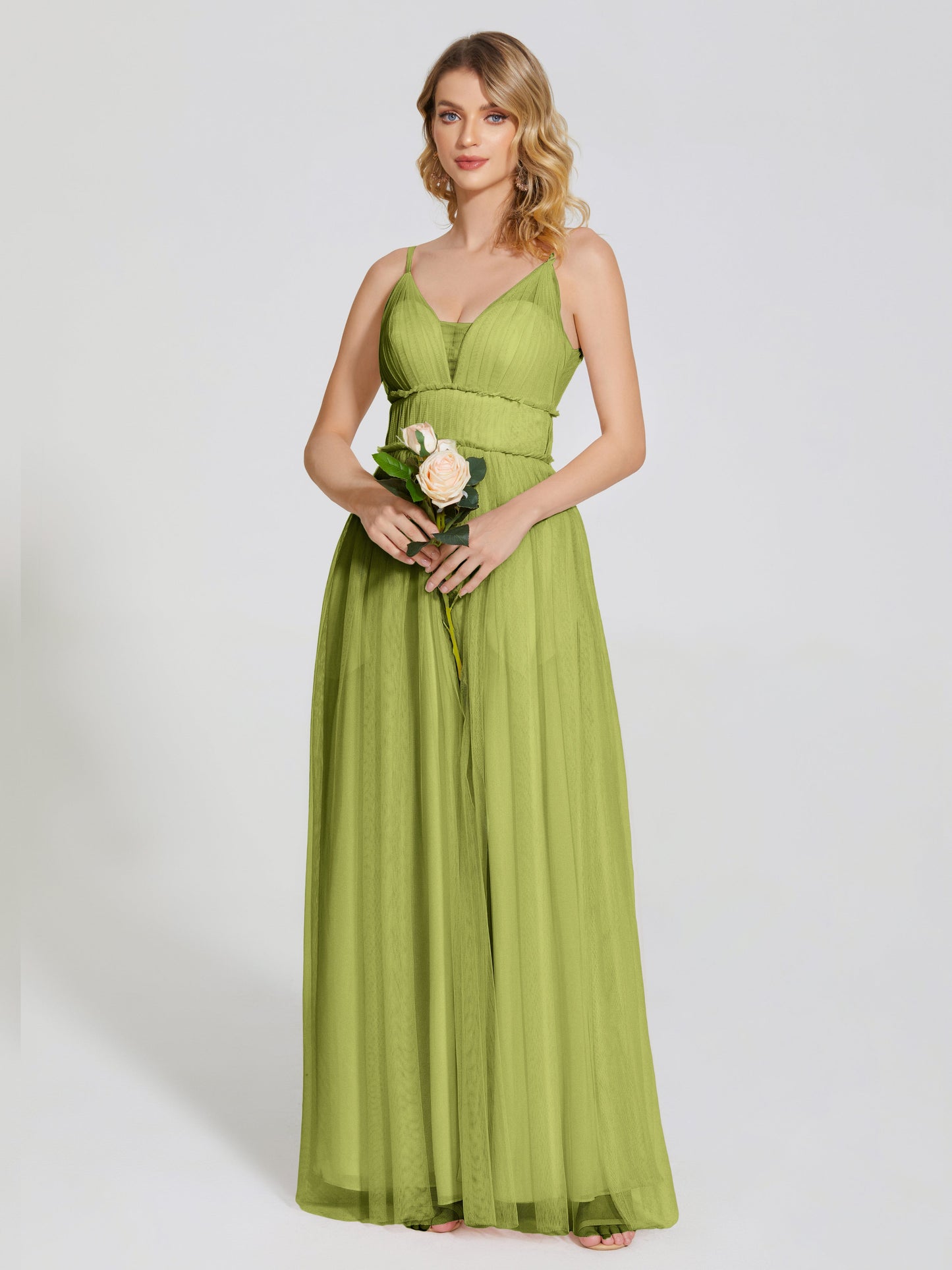 Alayna Spaghetti Straps Tulle Bridesmaid Dress
