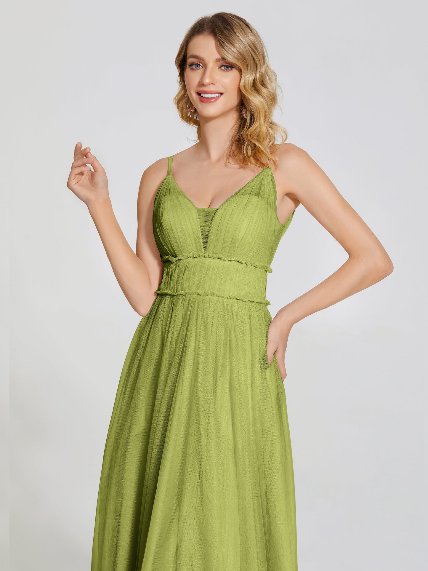 Alayna Spaghetti Straps Tulle Bridesmaid Dress
