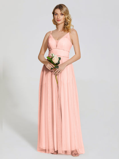 Alayna Spaghetti Straps Tulle Bridesmaid Dress