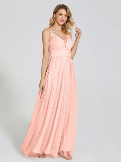 Alayna Spaghetti Straps Tulle Bridesmaid Dress