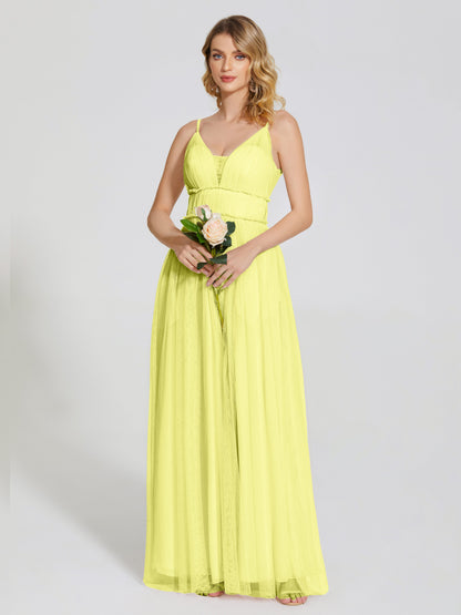 Alayna Spaghetti Straps Tulle Bridesmaid Dress