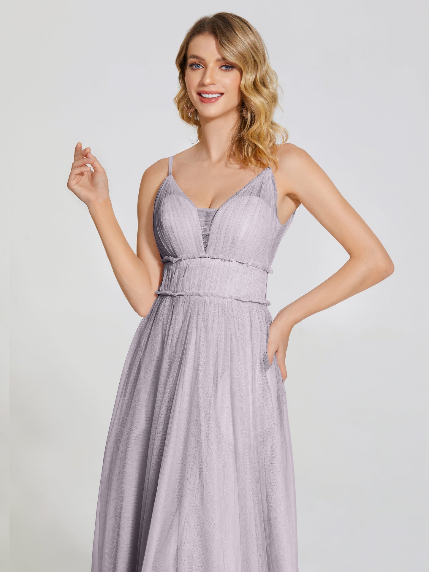 Alayna Spaghetti Straps Tulle Bridesmaid Dress