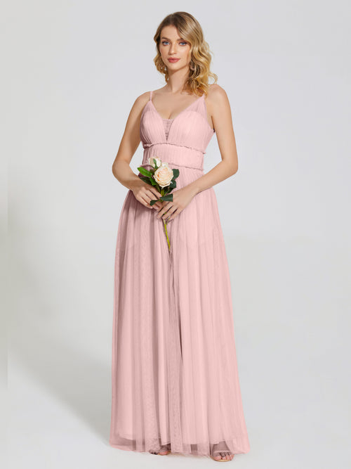 Alayna Spaghetti Straps Tulle Bridesmaid Dress