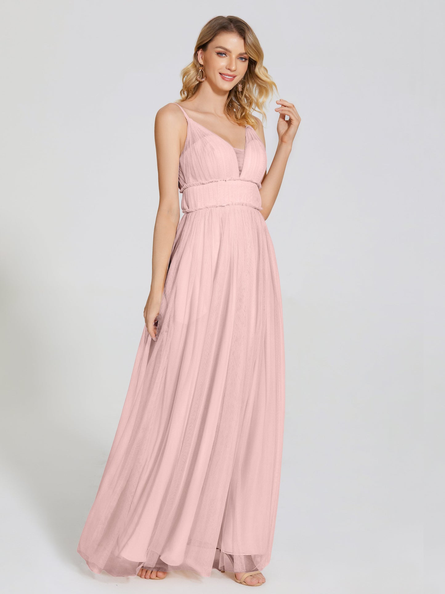 Alayna Spaghetti Straps Tulle Bridesmaid Dress