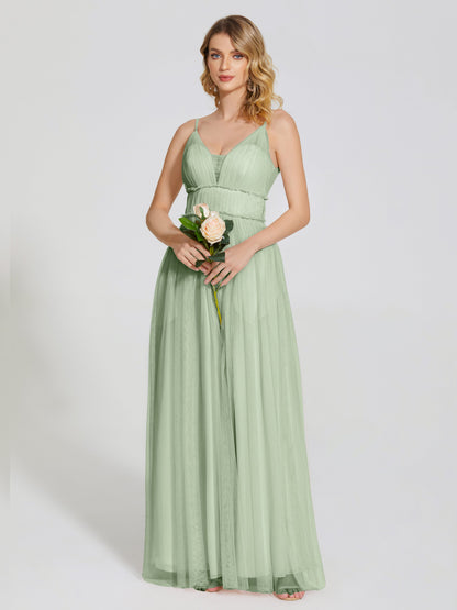 Alayna Spaghetti Straps Tulle Bridesmaid Dress