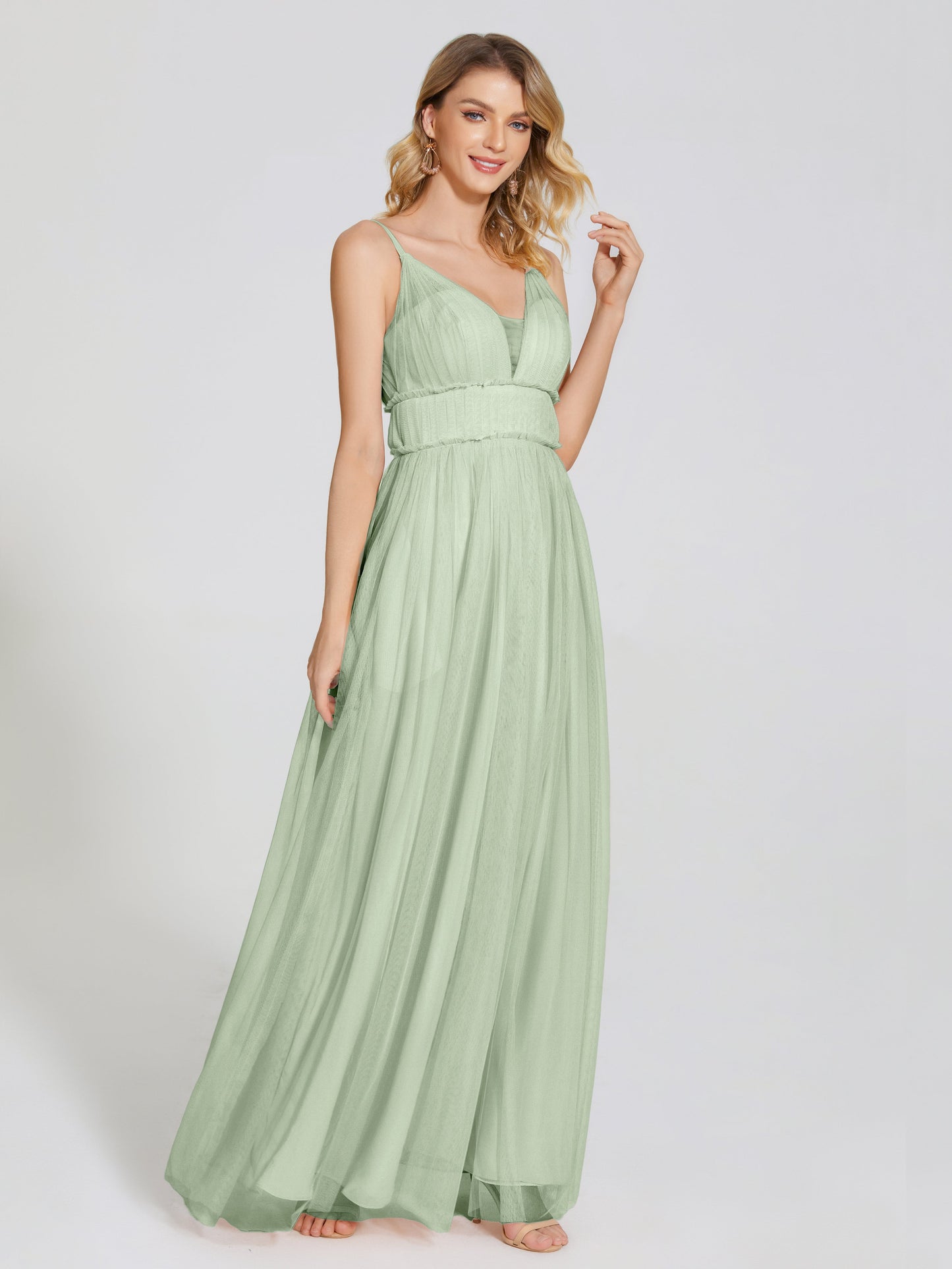 Alayna Spaghetti Straps Tulle Bridesmaid Dress