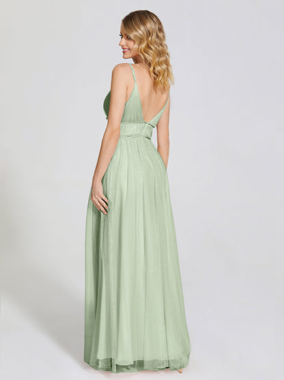 Alayna Spaghetti Straps Tulle Bridesmaid Dress