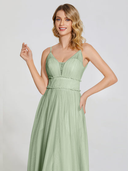 Alayna Spaghetti Straps Tulle Bridesmaid Dress