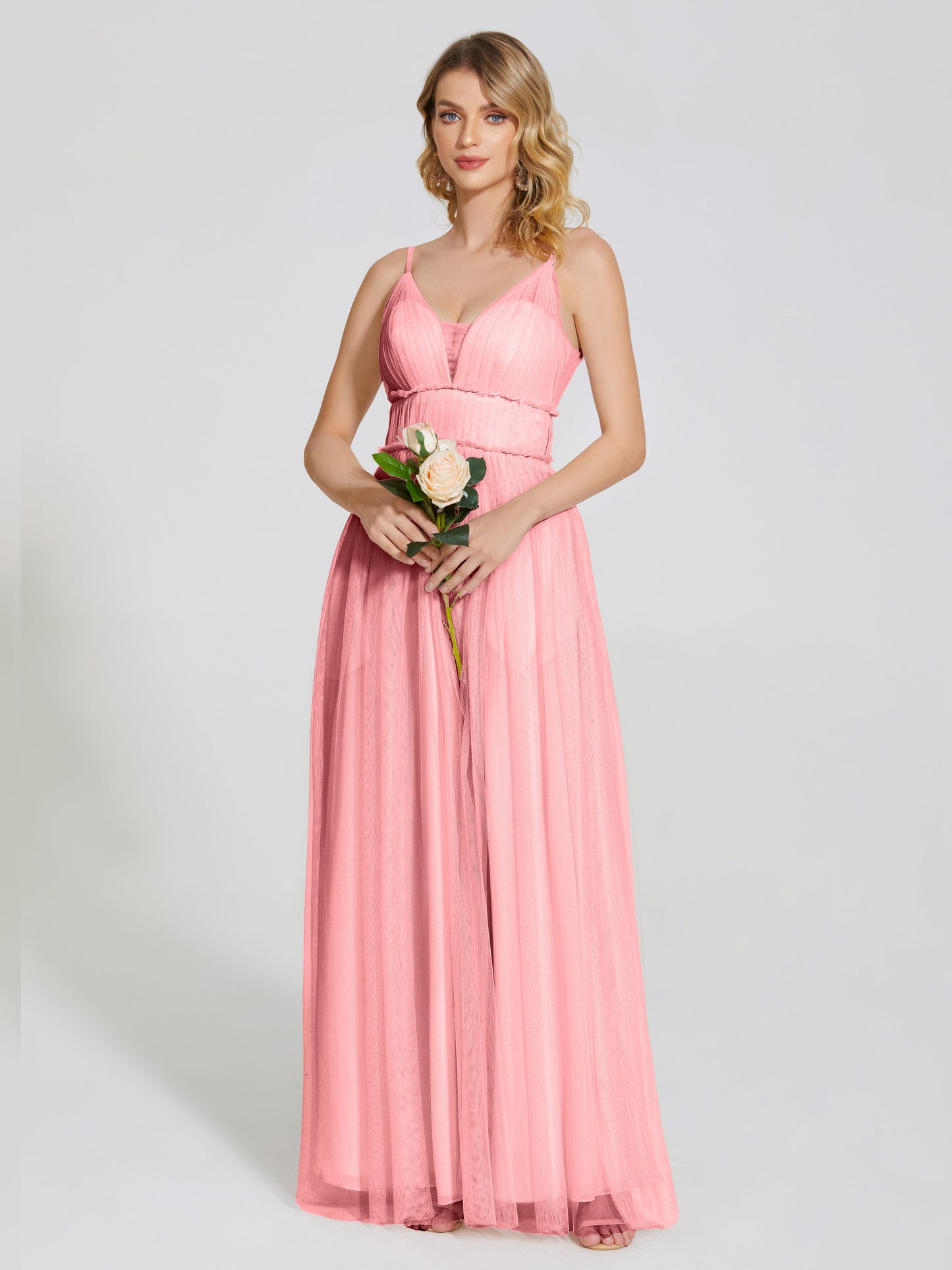 Alayna Spaghetti Straps Tulle Bridesmaid Dress
