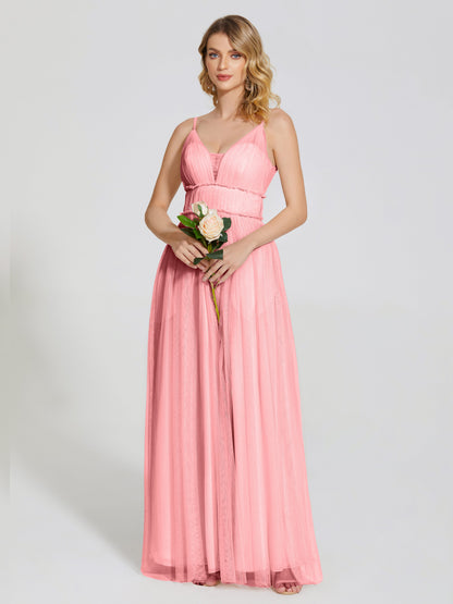 Alayna Spaghetti Straps Tulle Bridesmaid Dress