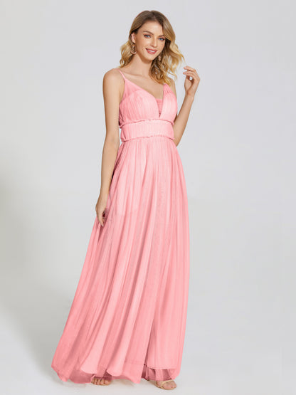 Alayna Spaghetti Straps Tulle Bridesmaid Dress