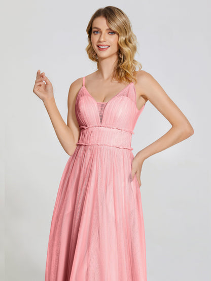 Alayna Spaghetti Straps Tulle Bridesmaid Dress