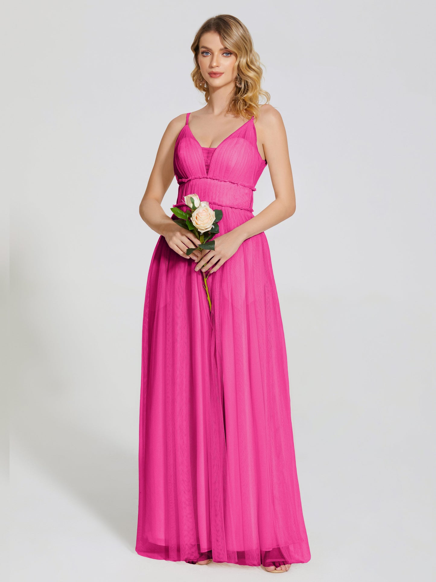 Alayna Spaghetti Straps Tulle Bridesmaid Dress