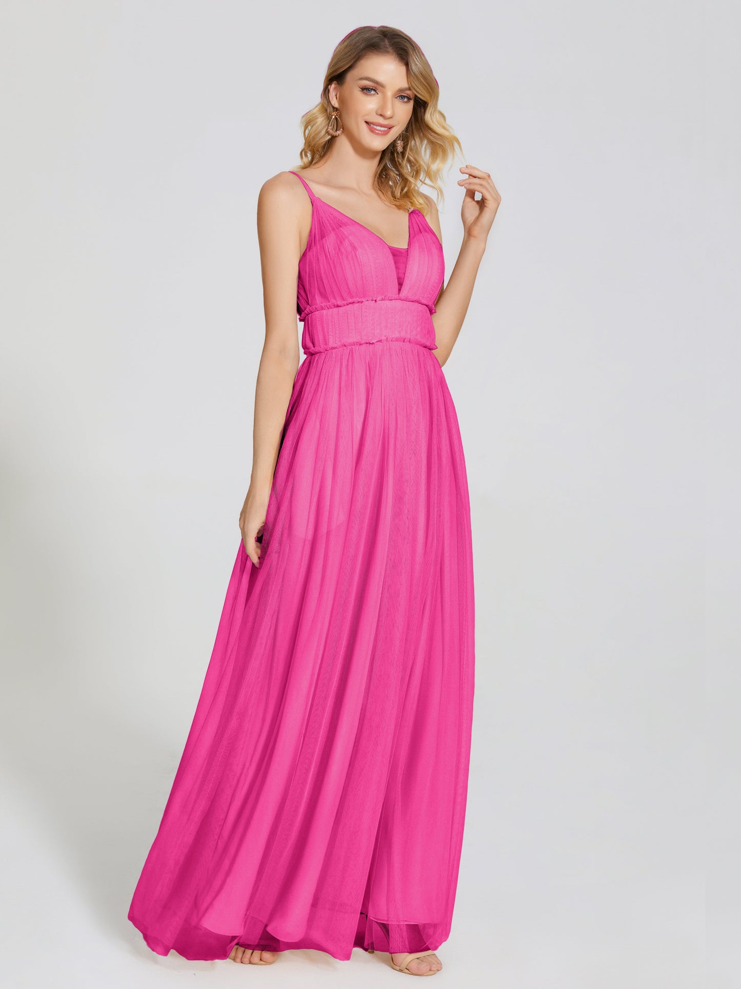 Alayna Spaghetti Straps Tulle Bridesmaid Dress