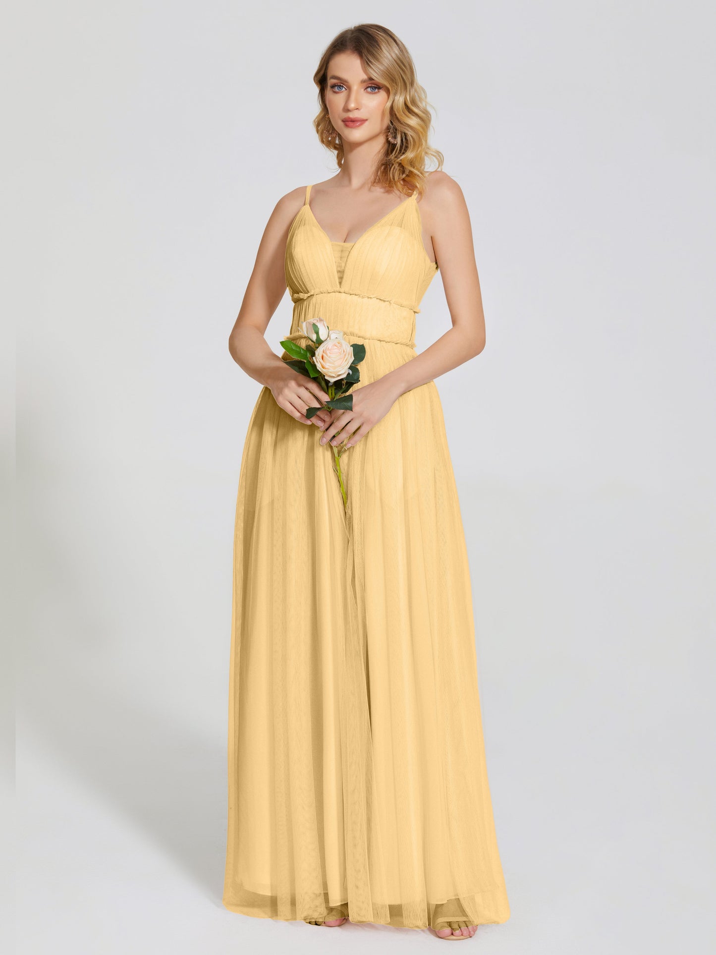 Alayna Spaghetti Straps Tulle Bridesmaid Dress