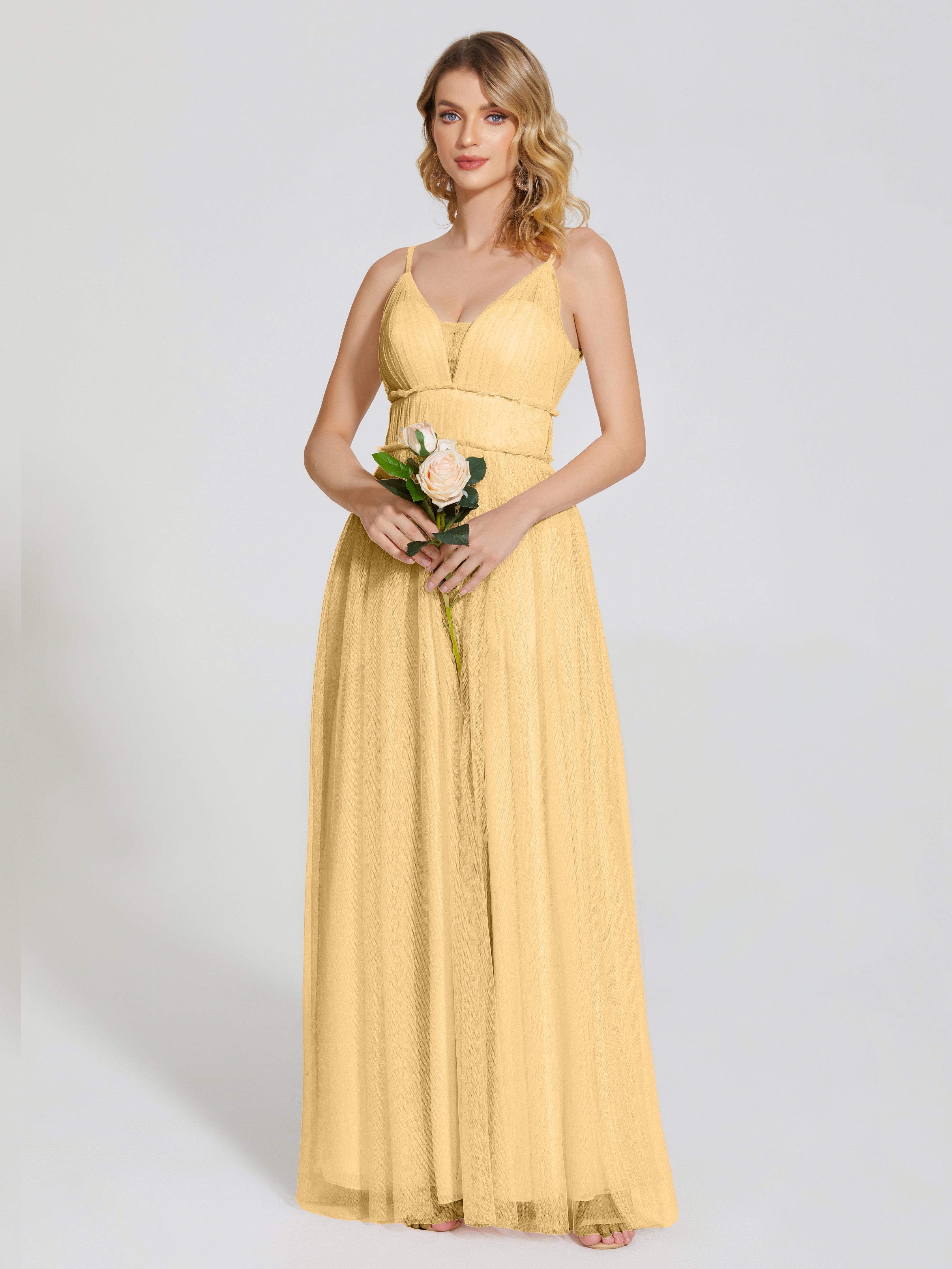 Alayna Spaghetti Straps Tulle Bridesmaid Dress
