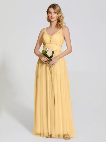 Alayna Spaghetti Straps Tulle Bridesmaid Dress