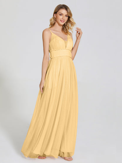 Alayna Spaghetti Straps Tulle Bridesmaid Dress