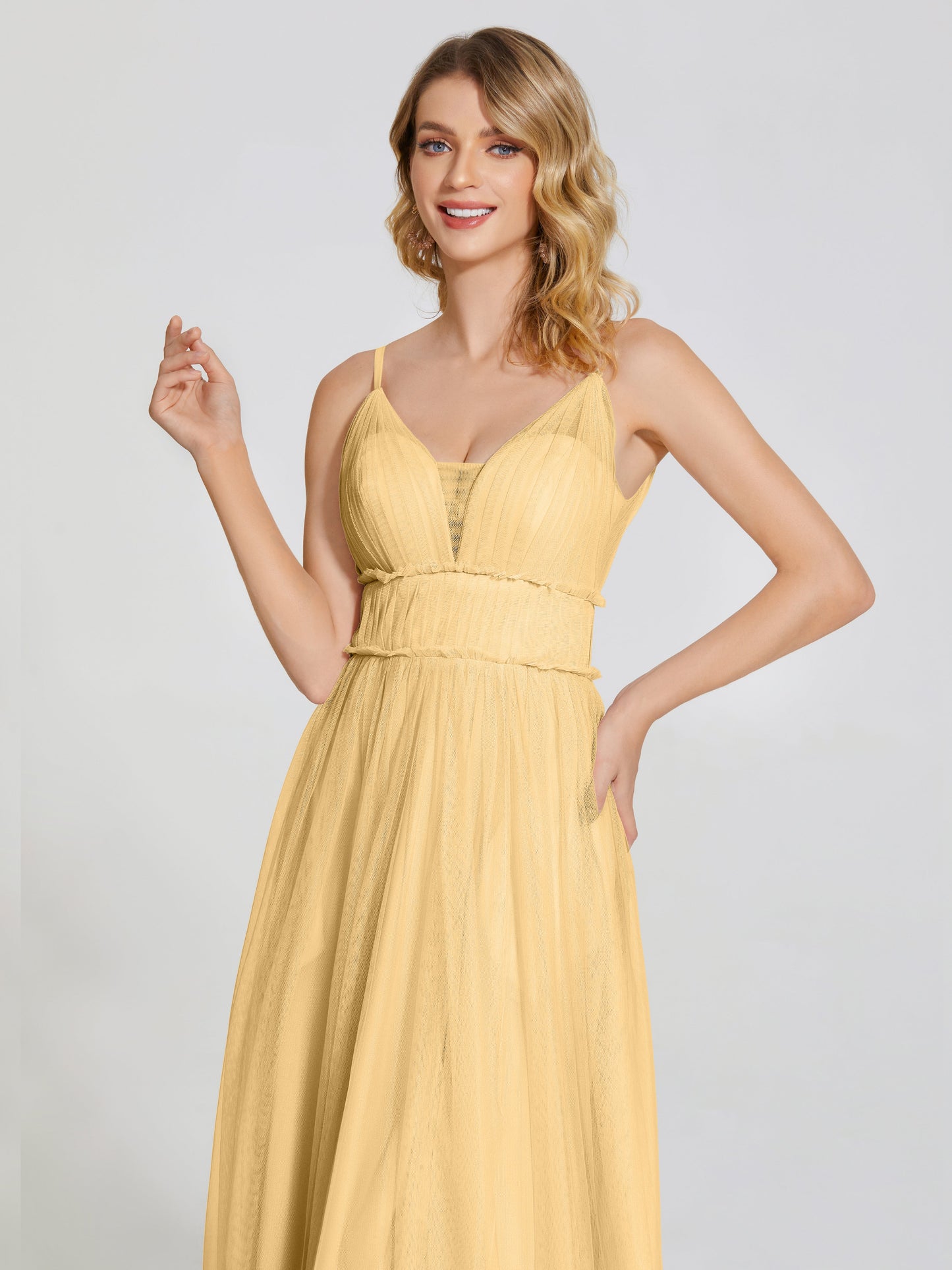 Alayna Spaghetti Straps Tulle Bridesmaid Dress