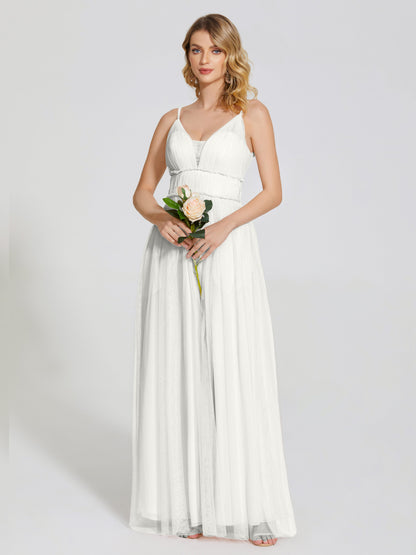 Alayna Spaghetti Straps Tulle Bridesmaid Dress