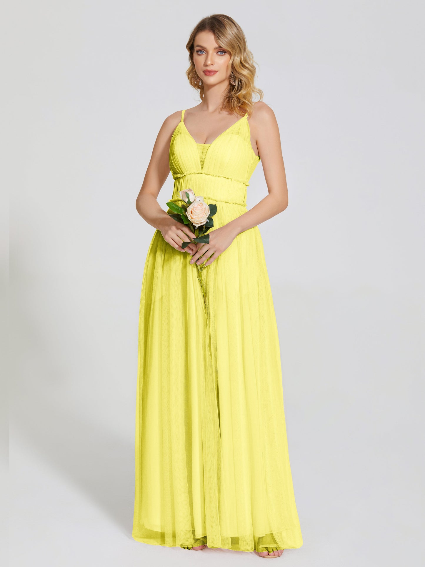 Alayna Spaghetti Straps Tulle Bridesmaid Dress