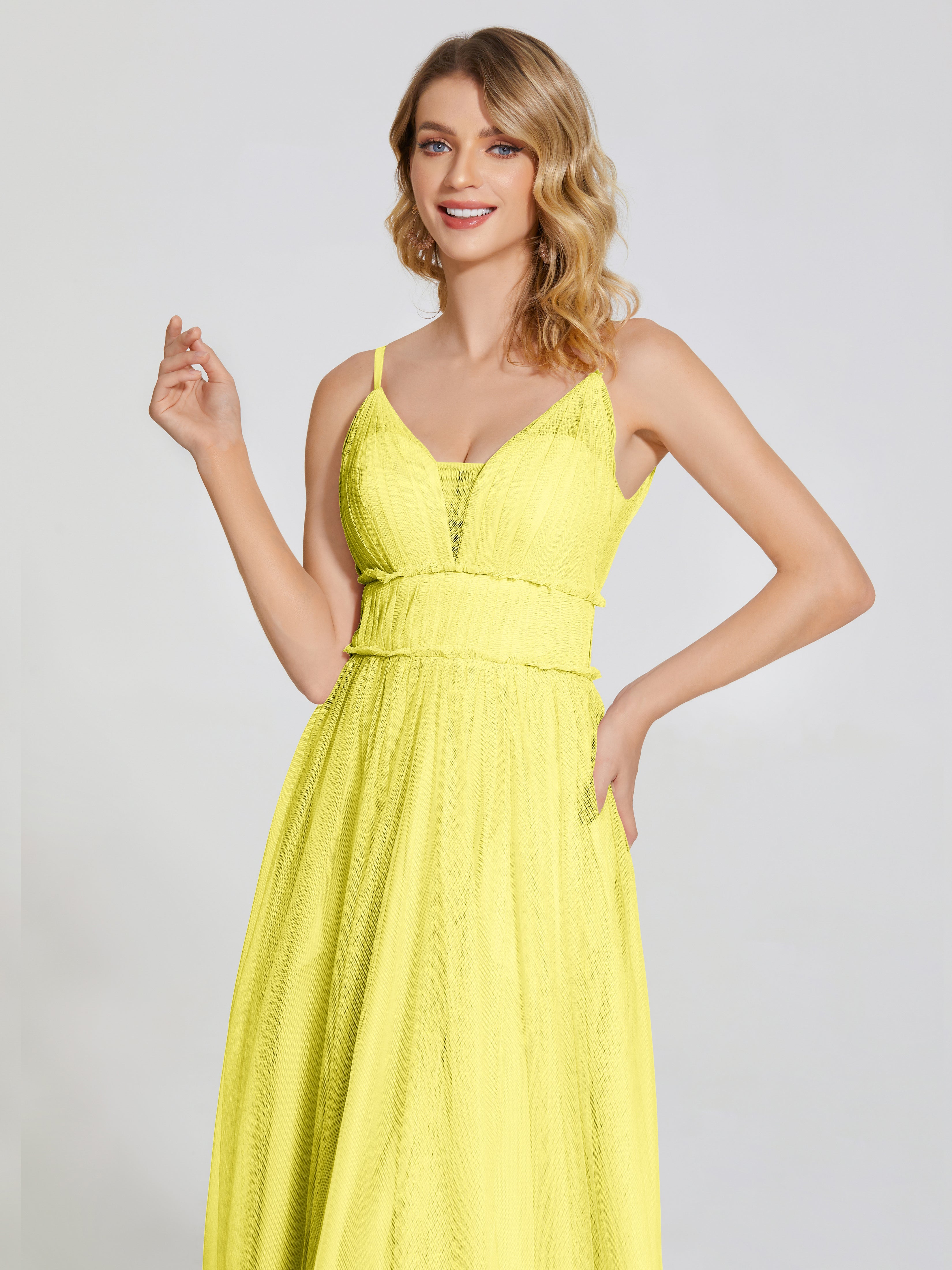 Alayna Spaghetti Straps Tulle Bridesmaid Dress