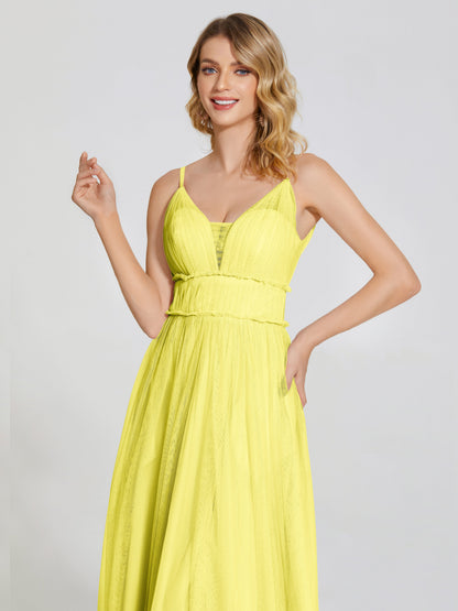 Alayna Spaghetti Straps Tulle Bridesmaid Dress