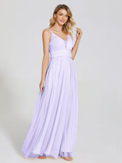 Alayna Spaghetti Straps Tulle Bridesmaid Dress