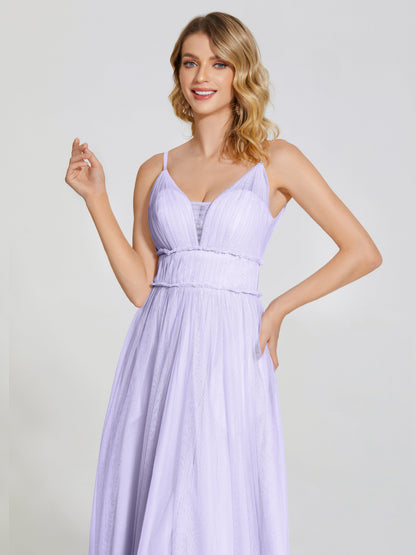 Alayna Spaghetti Straps Tulle Bridesmaid Dress