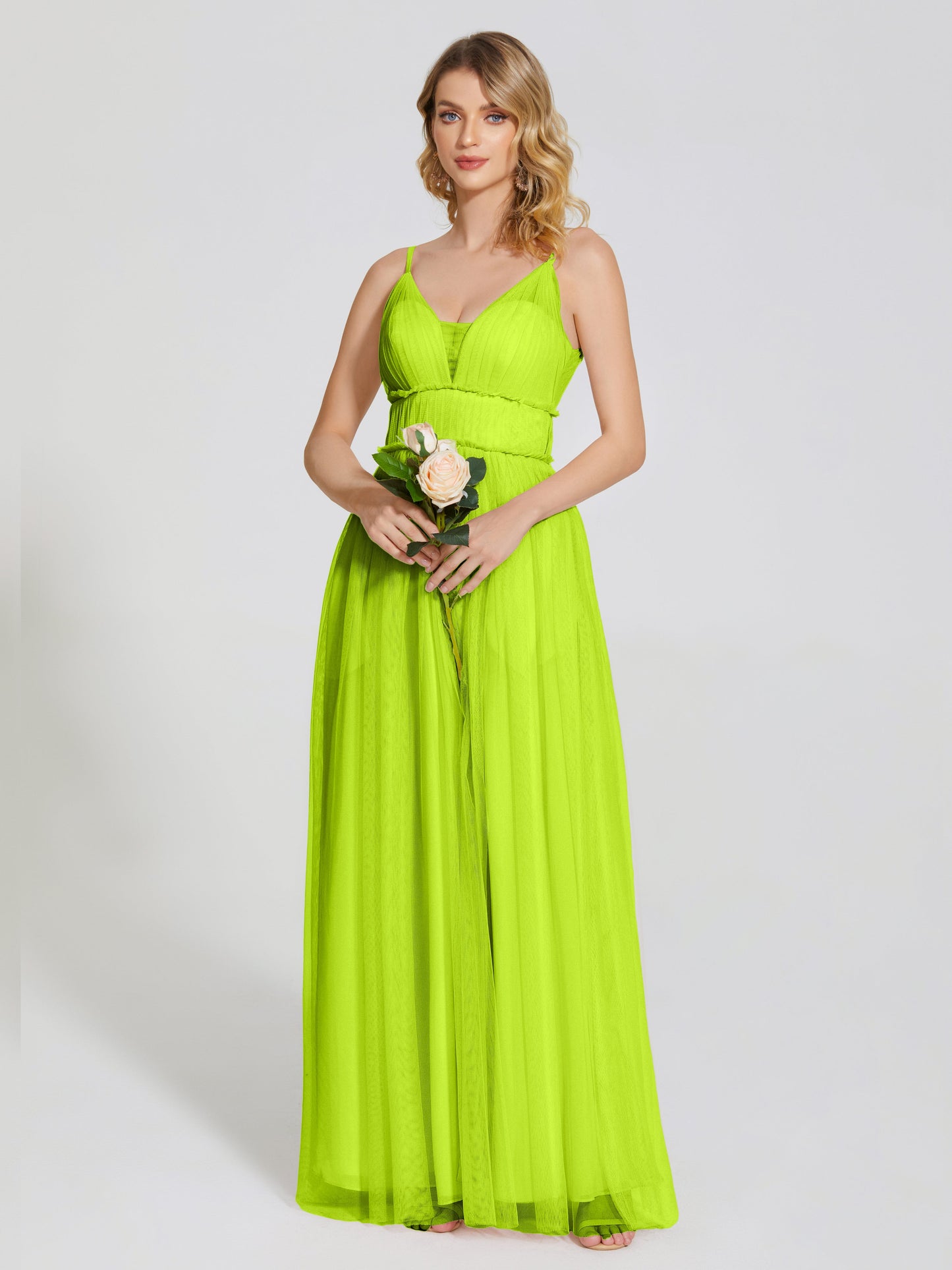 Alayna Spaghetti Straps Tulle Bridesmaid Dress
