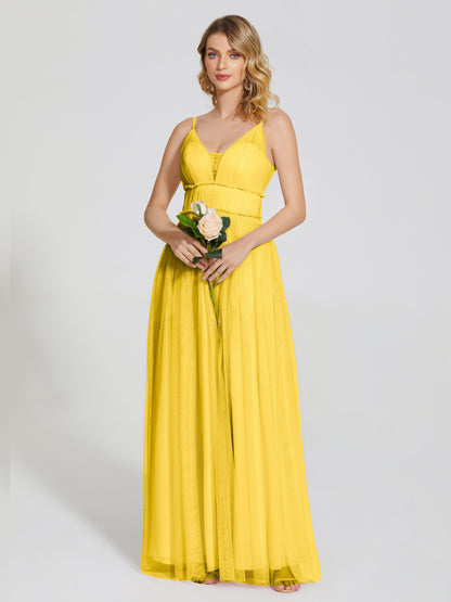 Alayna Spaghetti Straps Tulle Bridesmaid Dress