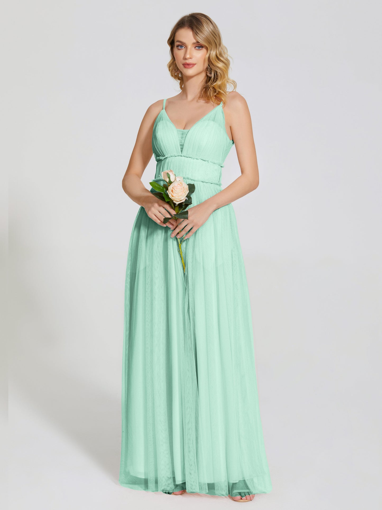 Alayna Spaghetti Straps Tulle Bridesmaid Dress