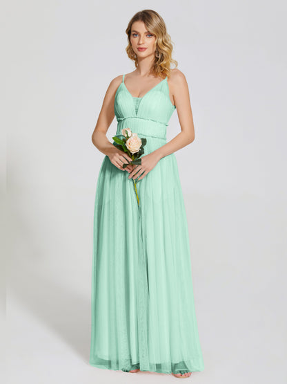 Alayna Spaghetti Straps Tulle Bridesmaid Dress