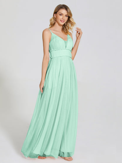 Alayna Spaghetti Straps Tulle Bridesmaid Dress