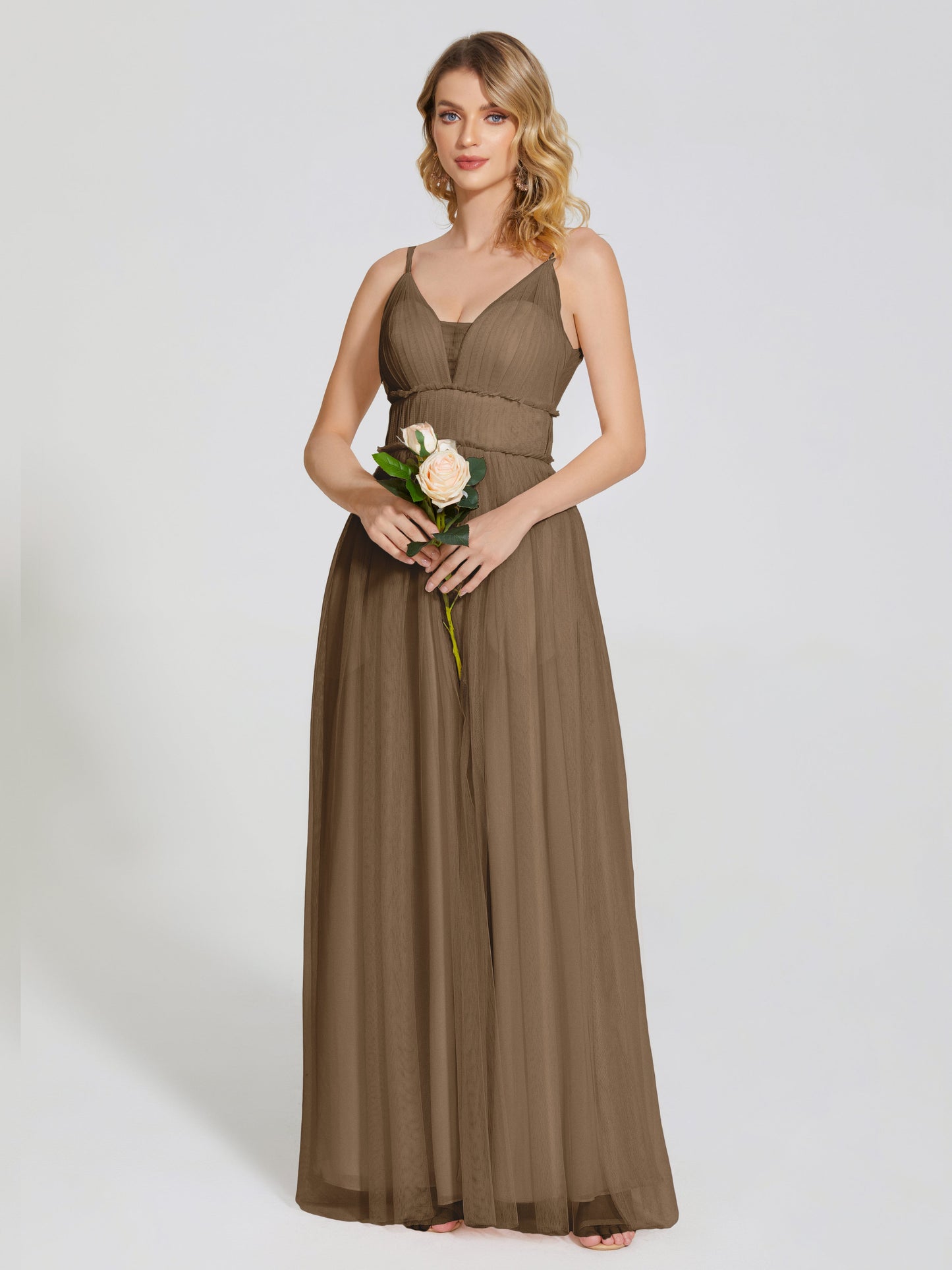 Alayna Spaghetti Straps Tulle Bridesmaid Dress