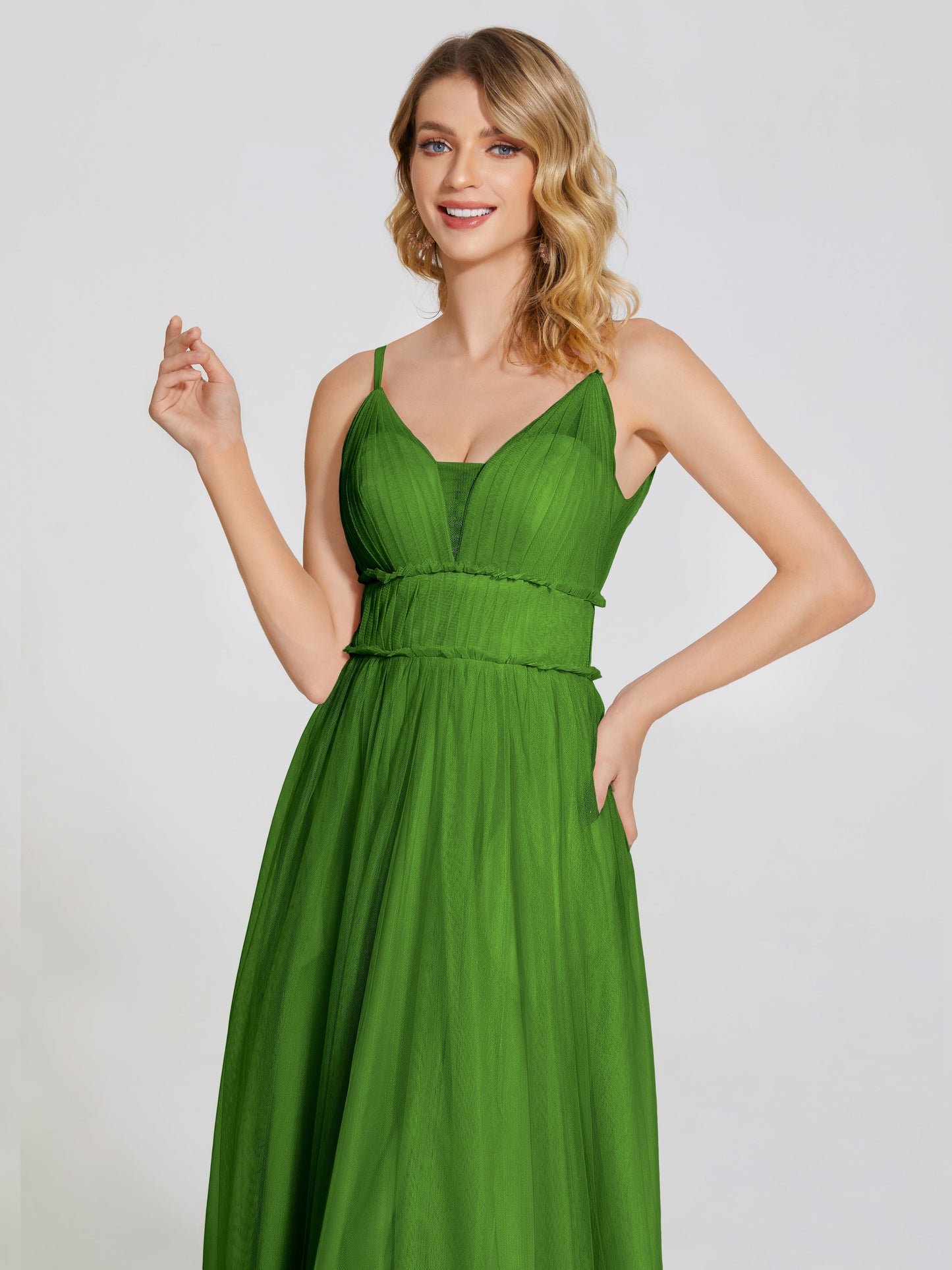 Alayna Spaghetti Straps Tulle Bridesmaid Dress