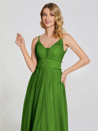 Alayna Spaghetti Straps Tulle Bridesmaid Dress