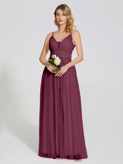 Alayna Spaghetti Straps Tulle Bridesmaid Dress