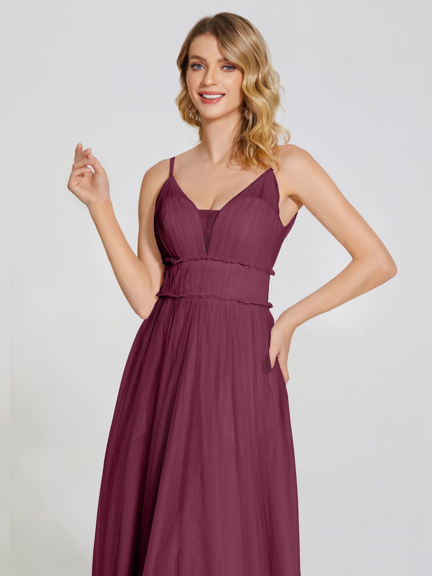 Alayna Spaghetti Straps Tulle Bridesmaid Dress