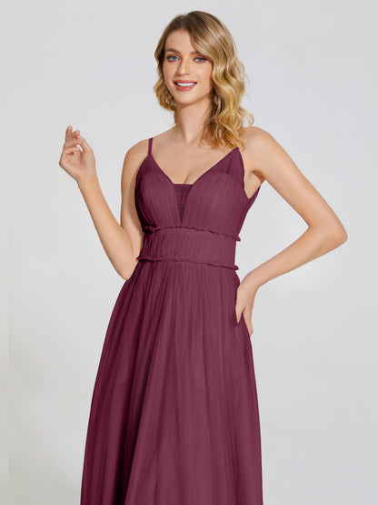 Alayna Spaghetti Straps Tulle Bridesmaid Dress