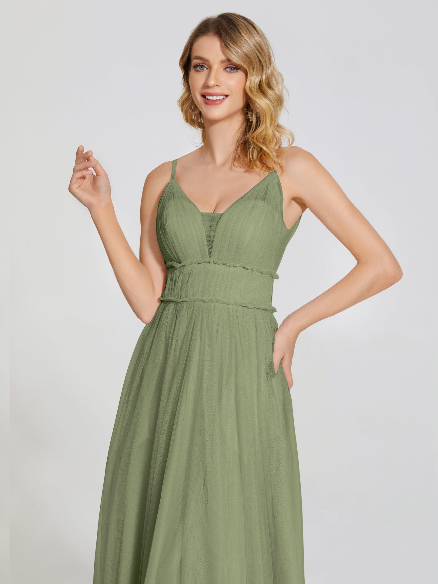 Alayna Spaghetti Straps Tulle Bridesmaid Dress