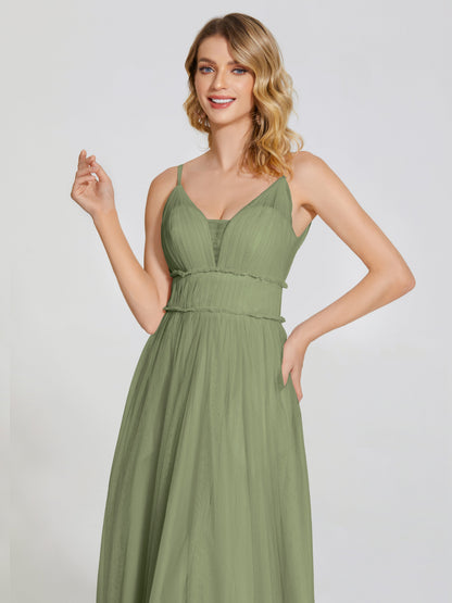 Alayna Spaghetti Straps Tulle Bridesmaid Dress