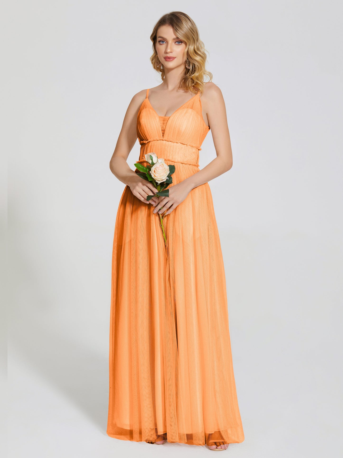Alayna Spaghetti Straps Tulle Bridesmaid Dress