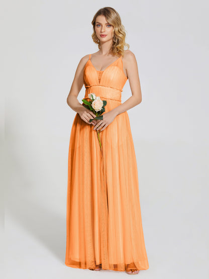 Alayna Spaghetti Straps Tulle Bridesmaid Dress