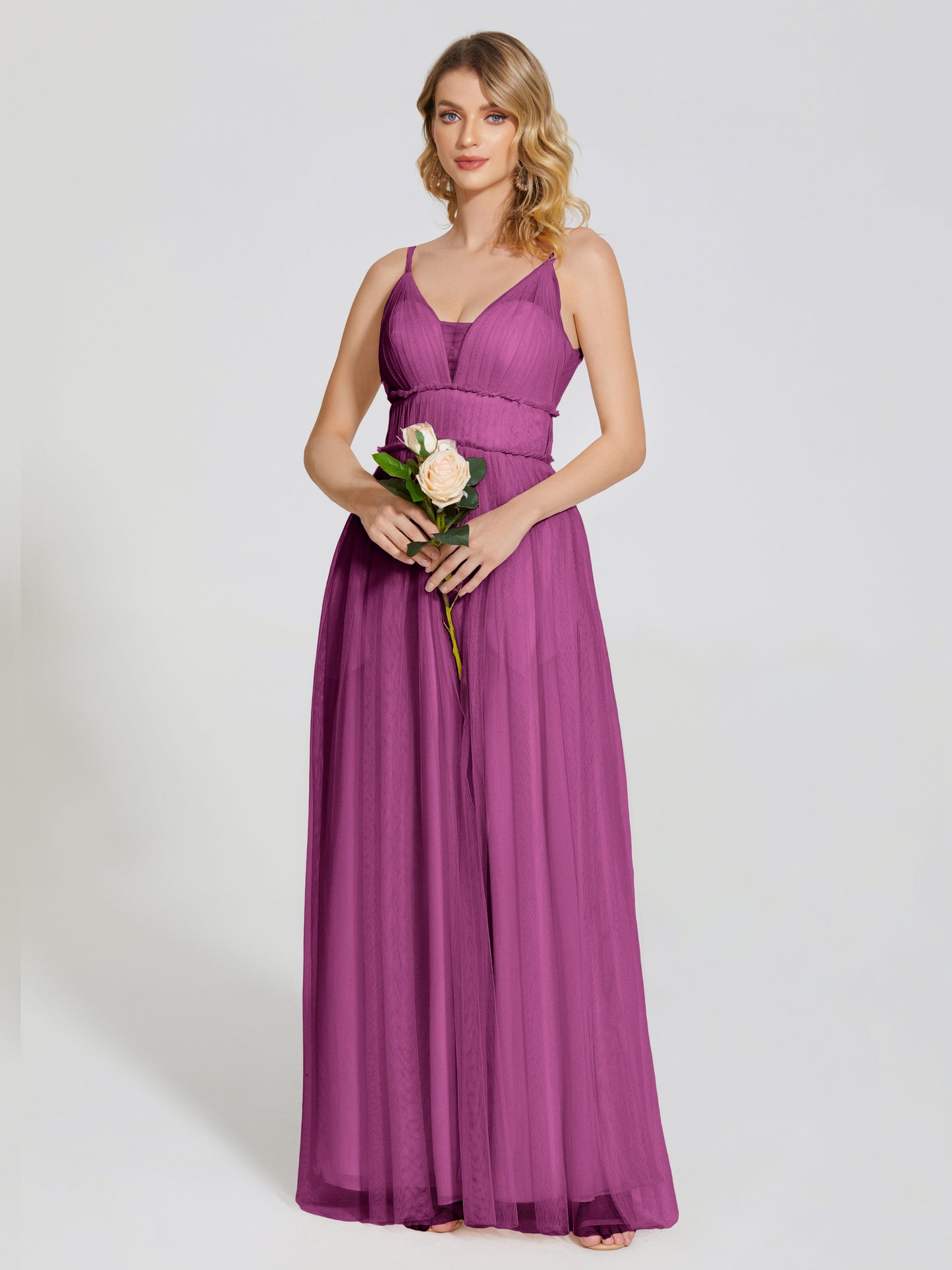 Alayna Spaghetti Straps Tulle Bridesmaid Dress