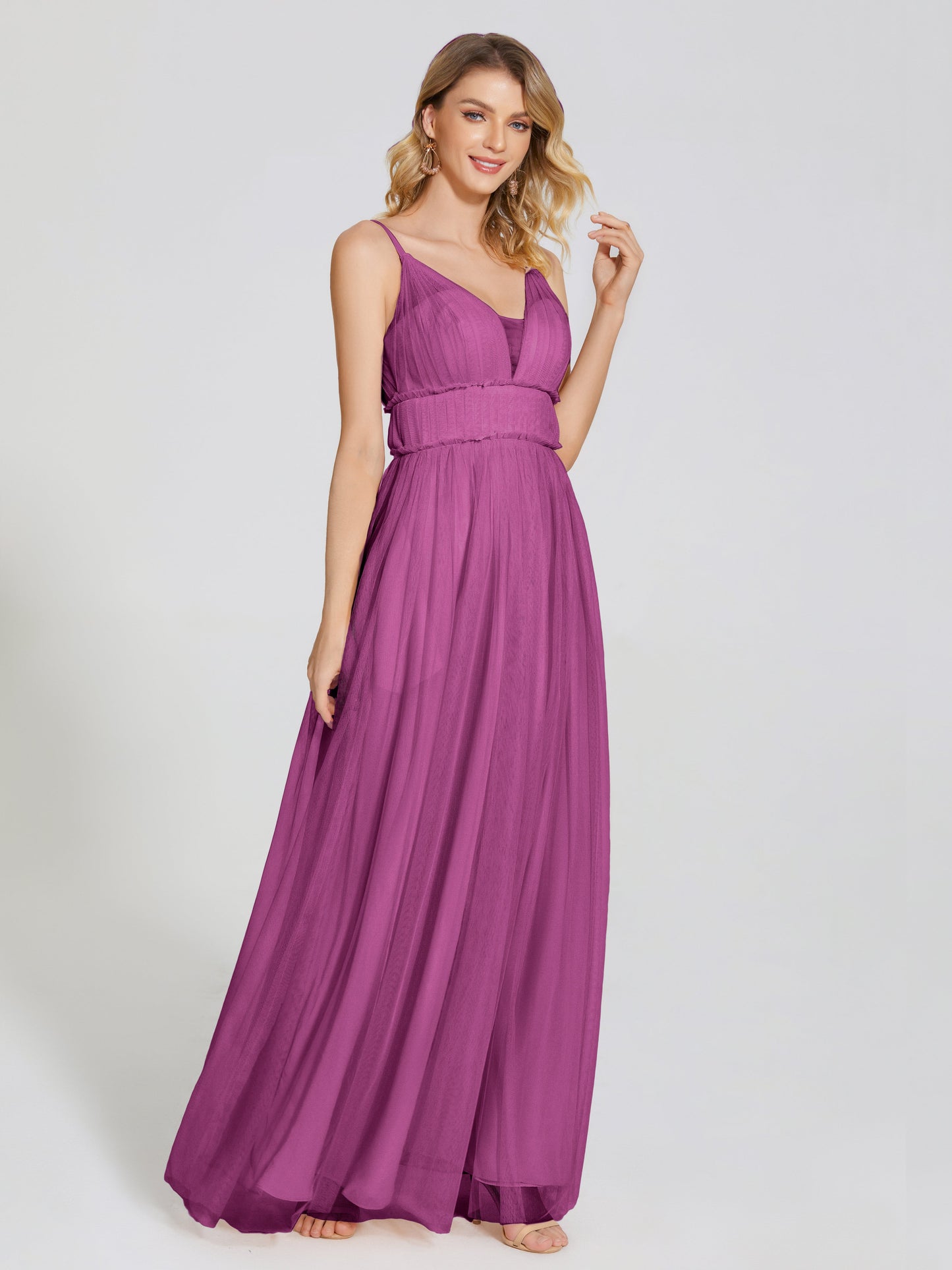 Alayna Spaghetti Straps Tulle Bridesmaid Dress