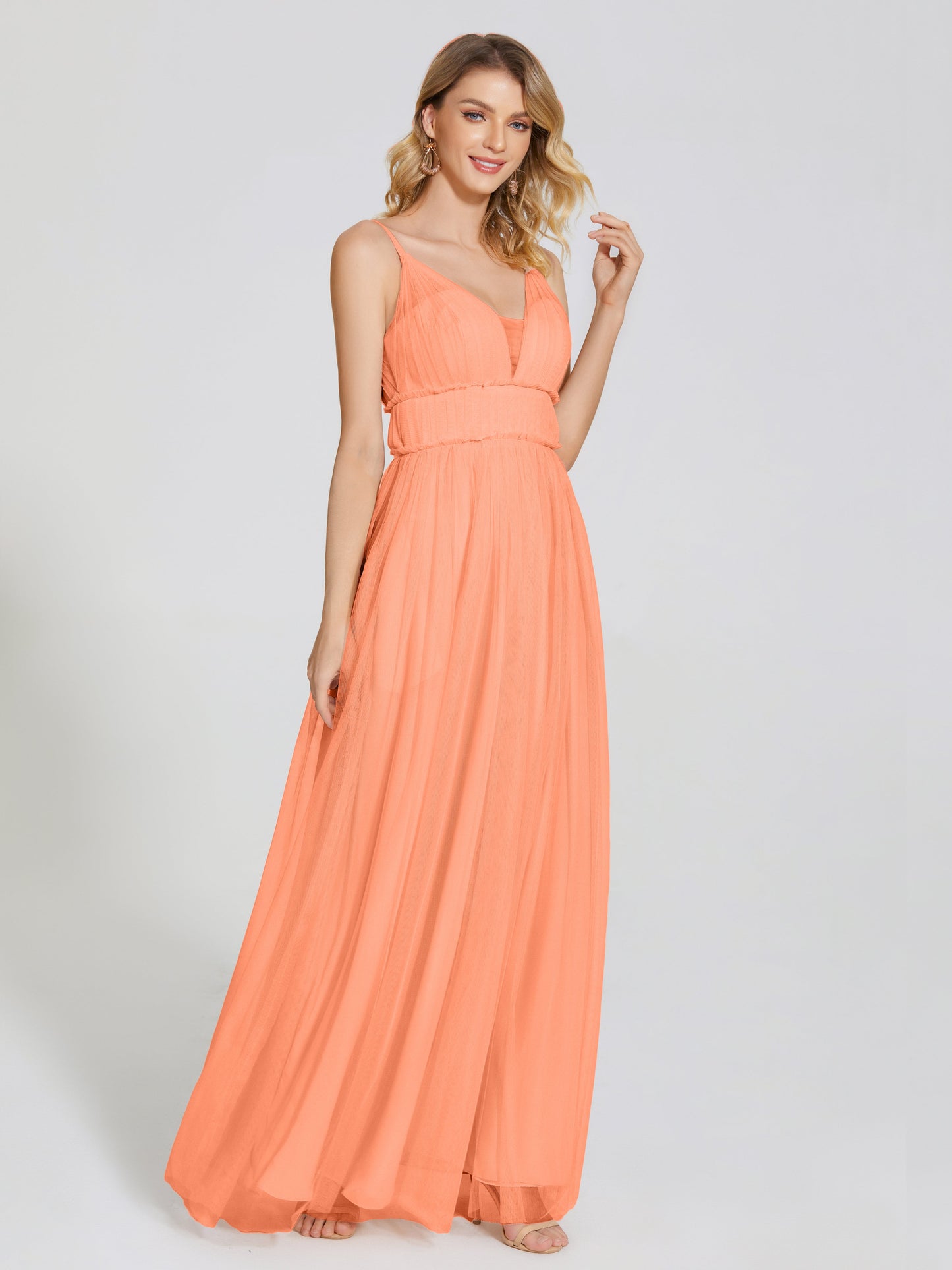 Alayna Spaghetti Straps Tulle Bridesmaid Dress