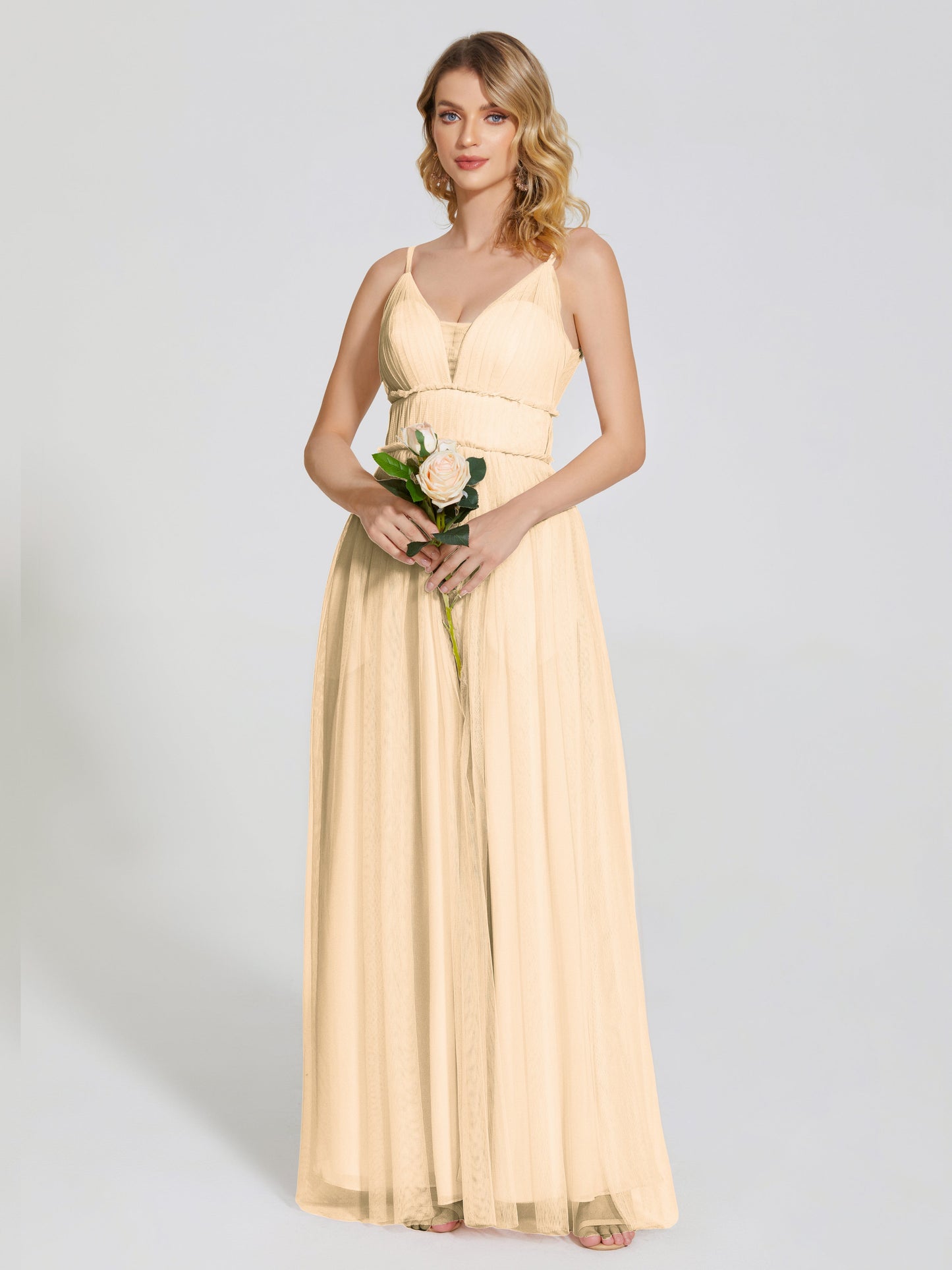 Alayna Spaghetti Straps Tulle Bridesmaid Dress