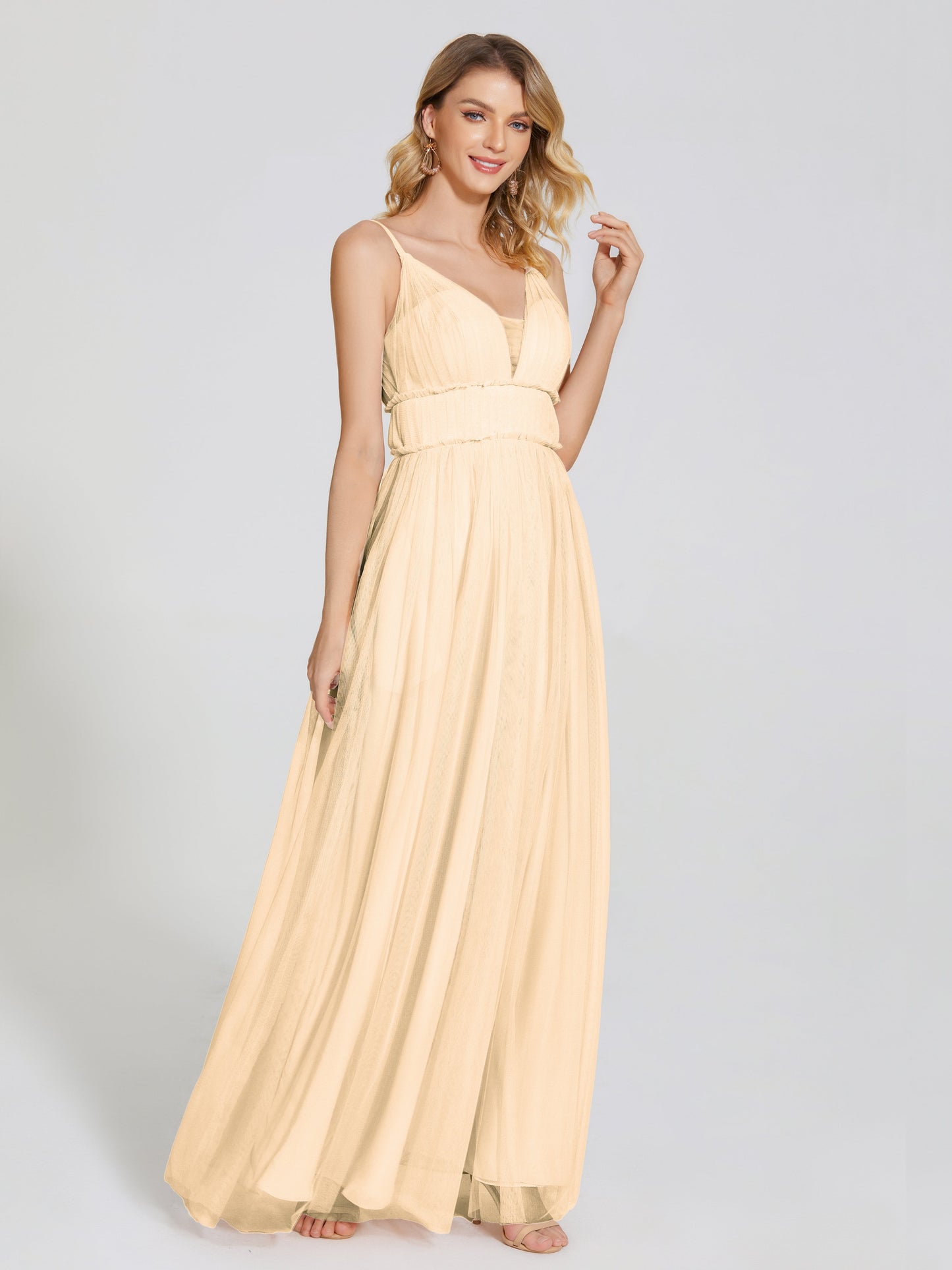 Alayna Spaghetti Straps Tulle Bridesmaid Dress