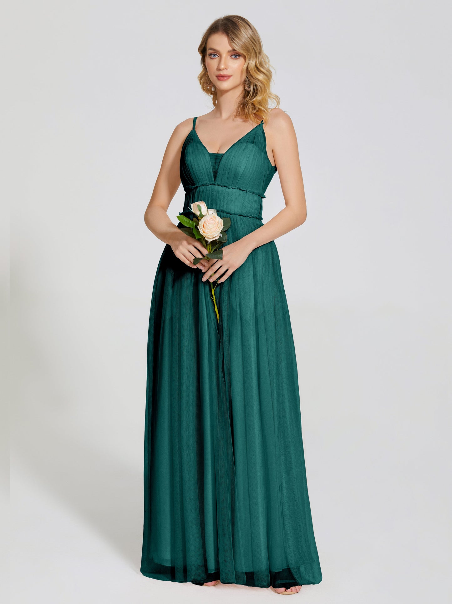 Alayna Spaghetti Straps Tulle Bridesmaid Dress